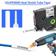 Load image into Gallery viewer, SuperInk 1 Pack Compatible for Brother HSe-241 HSe241 HS-241 HS241 Black on White Heat Shrink Tube Label Tape use in PT-D400 PT-D600 PT-E300 PT-E500 PT-P750WVP Printer (0.69&#39;&#39;x 4.92ft, 17.7mm x 1.5m)
