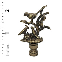 Load image into Gallery viewer, Royal Designs Nesting Bird Design Lamp Finial (Antique Brass)
