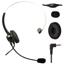 Load image into Gallery viewer, 2.5mm Jack Headset with Microphone + Volume Mute Control for Telephone Panasonic Cordless Handset Phone, Cisco Spa303 Spa504 Series, Polycom Soundpoint IP, Panasonic KX and More (Mono-2.5mm)
