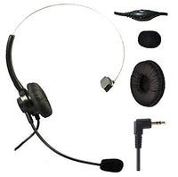 2.5mm Jack Headset with Microphone + Volume Mute Control for Telephone Panasonic Cordless Handset Phone, Cisco Spa303 Spa504 Series, Polycom Soundpoint IP, Panasonic KX and More (Mono-2.5mm)