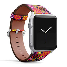 Load image into Gallery viewer, S-Type iWatch Leather Strap Printing Wristbands for Apple Watch 4/3/2/1 Sport Series (38mm) - Abstract Colorful Circle Pattern
