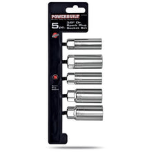 Load image into Gallery viewer, Powerbuilt 640855 3/8-Inch Drive Spark Plug Socket Set, 5-Piece
