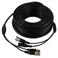 Load image into Gallery viewer, eSecure 60ft Professional Grade Rg59 Siamese Combo Coaxial Cable Pre-made All-in-One Bnc Video Power Cable for Surveillance Camera, Black
