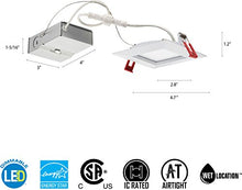 Load image into Gallery viewer, Lithonia Lighting WF4 SQ S LED 40K MW M6 Ultra-Thin Square LED Recessed Ceiling Light, 4000K | Cool White, Matte White
