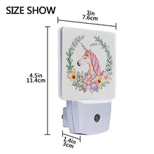 Load image into Gallery viewer, Naanle Set of 2 Cute Pink Unicorn Flowers Floral Auto Sensor LED Dusk to Dawn Night Light Plug in Indoor for Adults
