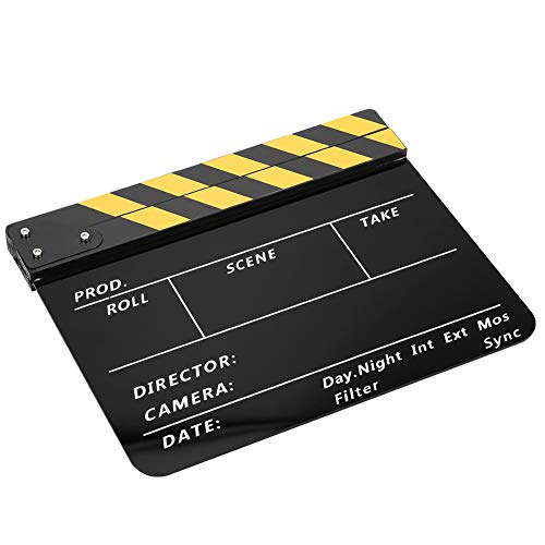 Taidda Not Easy to Break Crisp Sound Durable Movie Clapperboard Film Clapperboard for Role Playing, Editing, Video Production, FilmYellow Bar Blackboard Pav1Ybe