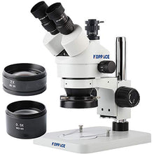 Load image into Gallery viewer, KOPPACE 3.5X-90X,Trinocular Stereo Microscope,144 LED Ring Light,1/2 CTV Camera Interface,Mobile Phone Repair Microscope,Includes 0.5X and 2.0X Barlow Lens
