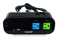 Sharp Bedside Alarm Clock with 1 Rapid Charge USB and 2 AC Outlets Ships from US