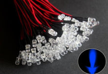 Load image into Gallery viewer, 50Pcs 24v 5mm blue Pre Wired LED 5mm 24v blue light Water clear 20cm
