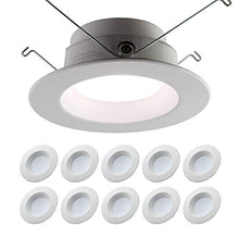 Load image into Gallery viewer, 5/6&quot; inch Dimmable LED Downlight (10 Pack) 15W= 120W Replacement; 1100 Lumens; 120V; CRI&gt;90; JA-8 Compliant, ETL Listed, UL Listed; Easy Install Into Exisiting 5/6&quot; Recessed Can (Cool-White 4000K)
