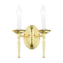 Load image into Gallery viewer, Livex Lighting 5122-02 Williamsburg 2-Light Wall Sconce, Polished Brass
