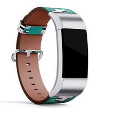 Load image into Gallery viewer, Replacement Leather Strap Printing Wristbands Compatible with Fitbit Charge 2 - Cute Cat Family on Teal Background
