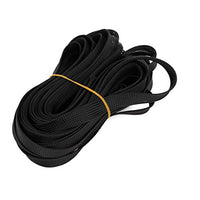 Aexit 16mm PET Tube Fittings Cable Wire Wrap Expandable Braided Sleeving Black Microbore Tubing Connectors 10M Length