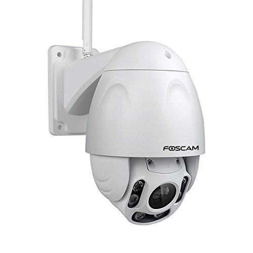 Foscam Outdoor PTZ (4x Optical Zoom) HD 1080P WiFi Security Camera - Pan Tilt Wireless IP Camera with Night Vision up to 196ft, IP66 Weatherproof Shell, WDR, Motion Alerts, and More (FI9928P),White