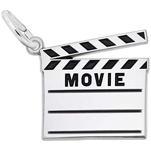 Rembrandt Charms Movie Clapboard Charm, Sterling Silver