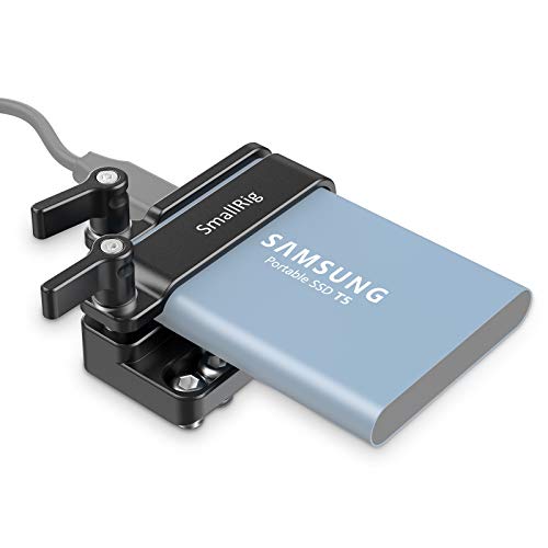 SMALLRIG Mount Bracket SSD Holder for Samsung T5 SSD with 1/4-20 Threads, Compatible with SMALLRIG Cage for BMPCC 4K & 6K and Z CAM (New Version)  2245B
