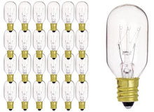 Load image into Gallery viewer, Satco (S3905 15T7C Clear 130V.) Dimmable 15 Watt T7 Incandescent Lamp; Clear; Warm White 2500 Average Rated Hours; 95 Lumens; Candelabra Base; 130 Volt for Home and Hotel Dcor (24 Pack)

