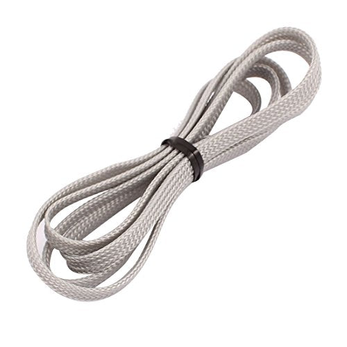 Aexit 6mm Dia Tube Fittings Tight Braided PET Expandable Sleeving Cable Wire Wrap Sheath Microbore Tubing Connectors Gray 1M