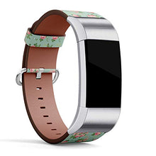 Load image into Gallery viewer, Replacement Leather Strap Printing Wristbands Compatible with Fitbit Charge 2 - Vintage Rose Floral Pattern

