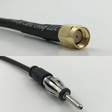 Load image into Gallery viewer, 12 inch RG188 RP-SMA MALE to AM/FM MALE Pigtail Jumper RF coaxial cable 50ohm Quick USA Shipping
