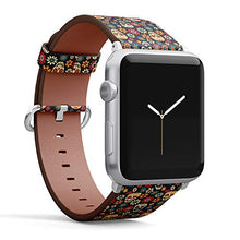 Load image into Gallery viewer, Compatible with Small Apple Watch 38mm, 40mm, 41mm (All Series) Leather Watch Wrist Band Strap Bracelet with Adapters (Day Dead)
