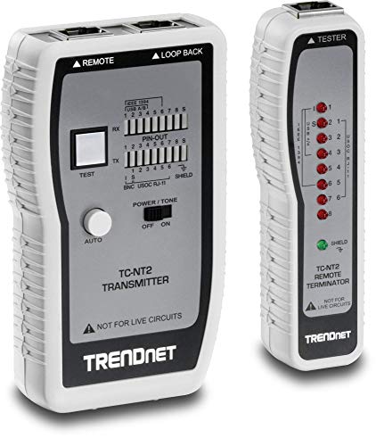 TRENDnet Network Cable Tester, Tests Ethernet/USB & BNC Cables, Accurately Test Pin Configurations up to 300M (984 ft), TC-NT2