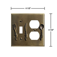Load image into Gallery viewer, Kitchen Switchplate Antique Silver Brass Toggle/Outlet | Renovator&#39;s Supply
