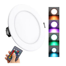 Load image into Gallery viewer, Lemonbest 2pcs Color Changing LED Ceiling Light Panel Lamps Remote Control 10W Recessed LED Down Lighting Fixtures
