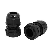 Load image into Gallery viewer, Aexit PG13.5 3.5mm-5.2mm Transmission Adjustable 2 Holes Cable Gland Joint Black 10pcs
