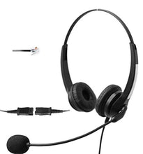 Load image into Gallery viewer, 4Call K702NQCMA Dual Call Center Telephone Headset RJ09 Headphone + Noise Canceling mic + Quick Disconnect for Plantronics M12 MX10 Amplifiers &amp; Cisco 7940 7970G Unified IP Phones
