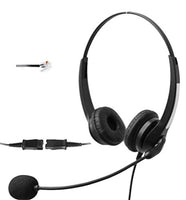 4Call K702NQCMA Dual Call Center Telephone Headset RJ09 Headphone + Noise Canceling mic + Quick Disconnect for Plantronics M12 MX10 Amplifiers & Cisco 7940 7970G Unified IP Phones