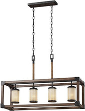 Load image into Gallery viewer, Sea Gull Lighting Generation 6613304EN3-846 Transitional Four Light Island Pendant from Seagull-Dunning Collection in Bronze/Dark Finish, 36.00 inches, Stardust
