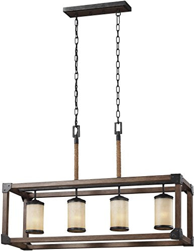 Sea Gull Lighting Generation 6613304EN3-846 Transitional Four Light Island Pendant from Seagull-Dunning Collection in Bronze/Dark Finish, 36.00 inches, Stardust
