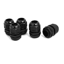 Load image into Gallery viewer, Aexit M25x1.5mm 6.4mm-8.7mm Transmission Adjustable 2 Holes Cable Gland Joint Black 5pcs
