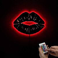 Hot Lip LED Wall Lamp Sign Handmade Color Change Frameless Mirror Light Art Home Sign Dcor for Girl Bedroom