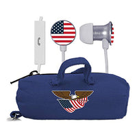 AudioSpice American Flag Collection Scorch Earbuds Mic with BudBag