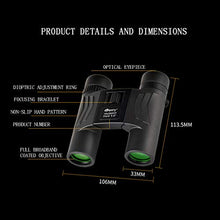 Load image into Gallery viewer, 10X26 Binoculars High-Definition Low-Light Night Vision Nitrogen-Filled Waterproof for Climbing, Concerts, Travel.
