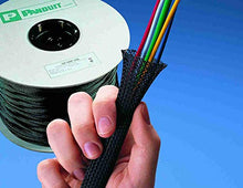 Load image into Gallery viewer, Panduit SE50P-CR8 Braided Expandable Sleeving, Polyethylene Terephthalate, Gray (100-Foot)
