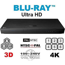 Load image into Gallery viewer, LG 4K Ultra Multi Region Blu Ray Player - Multi zone A B C Blu-ray Pal Ntsc - Dual Voltage -Bundle with Dynastar HDMI Cable
