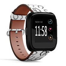 Load image into Gallery viewer, Q-Beans Watchband, Compatible with Fitbit Versa, Versa 2, Versa Lite - Replacement Leather Band Bracelet Strap Wristband Accessory // Horse Shoe Icon Pattern

