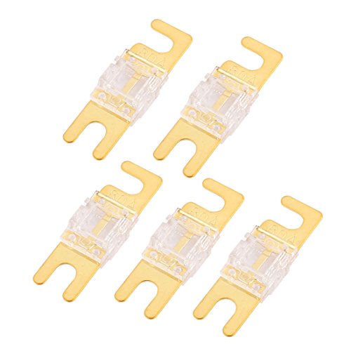 Aexit 5 pcs Distribution electrical Mini-ANL Fuses 80A Car Audio Power Wire Boat Auto Electronics Fuse Clear