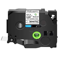 NineLeaf Black on White Heat Shrink Tubes Label Tape Compatible for Brother HSe-241 HSe241 HS241 HS-241 use for P-Touch PT300 ST1150 PT1750 Label Maker - 17.7mm (0.69inch) x 1.5m (4.92ft)