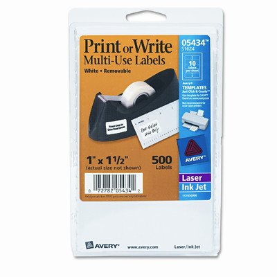 Print or Write Removable Multi-Use Labels, 500/Pack [Set of 2]