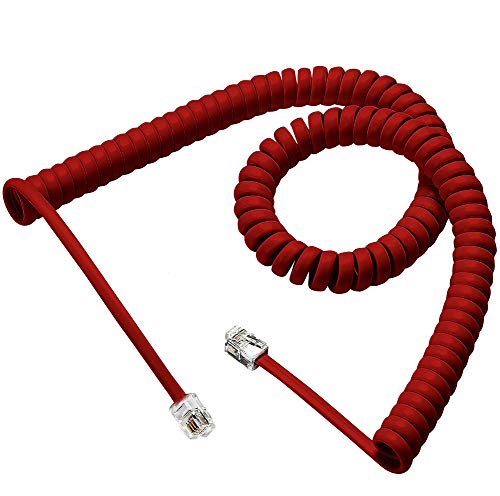 Telephone Cord, Phone Cord,Handset Cord, Red, 2 Pack, Universally Compatible