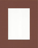 Pack of 5 11x14 Brown Picture Mats with White Core for 8x10 Pictures