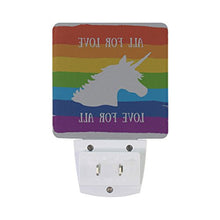 Load image into Gallery viewer, Naanle Set of 2 Colorful Rainbow Unicorn Silhouette Love Auto Sensor LED Dusk to Dawn Night Light Plug in Indoor for Adults
