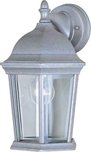 Load image into Gallery viewer, Maxim 1024PE Builder Cast Clear Glass Outdoor Wall Sconce, 1-Light 60 Watt, 12&quot;H x 8&quot;W, Pewter
