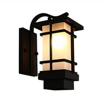 LIZHIQIANG Indoor and Outdoor Wall Lamp Villa Outdoor Lighting Waterproof Wrought Iron Retro Aisle Simple Japanese Balcony Wall Lamp (Color : with Bulb)