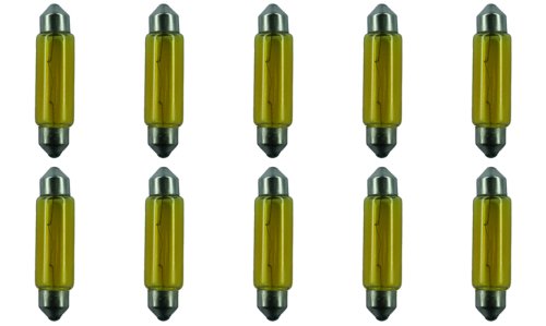 CEC Industries E211-2Y (Yellow) Bulbs, 12.8 V, 12.416 W, EC11-5 Base, T-3 shape (Box of 10)