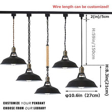 Load image into Gallery viewer, STGLIGHTING Track Mount Pendant Lighting 1-Light H-Type Track Light Dimmable Pendants Black Lampshade Restaurant Chandelier Decorative Pendant Light Industrial Factory Pendant Lamp Bulb Not Included
